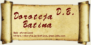 Doroteja Batina vizit kartica